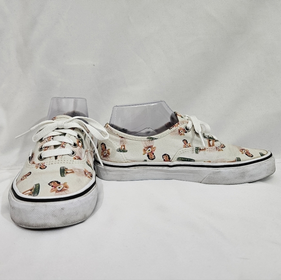 Vans off the wall hula girl print sneakers shoes women's size 7 - Picture 3 of 12